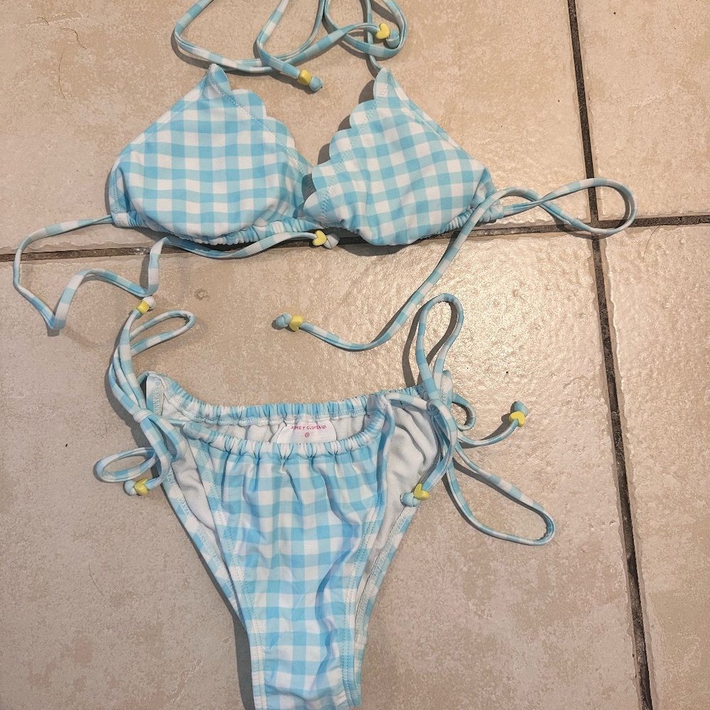 Stoney Clover Lane Light Blue Gingham Bikini